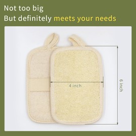 Natural Loofah Body Scrubber Exfoliator for Men Daily Deepcleaning (2Pack),Made with Real Shower Loofah Sponge Hard&Rough(Off-White)