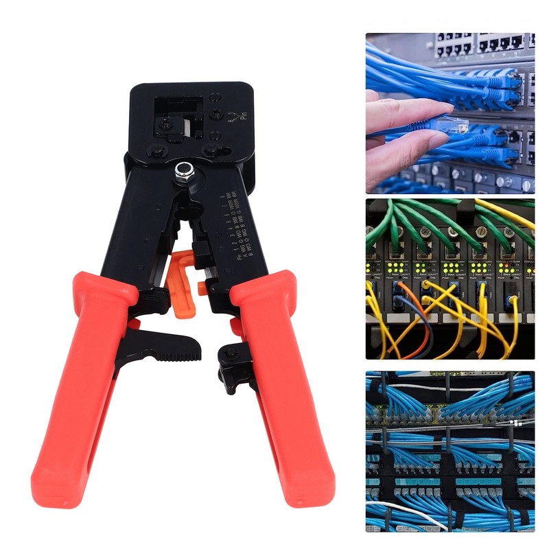 RJ45 Crimping Tool Pass Through CAT6 CAT5E Ethernet Wire Crimper