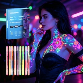 18 Colors 9Pcs Glow in the Dark Face Body Paint,Neon Face-Set1