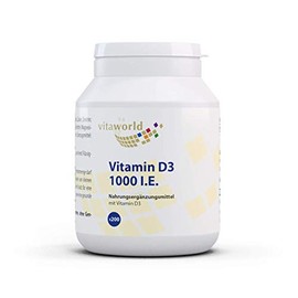 Vita World Vitamin D3 1000 I.U. 200 Tablets Made in Germany