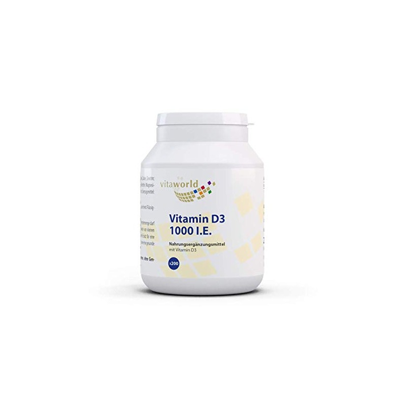 Vita World Vitamin D3 1000 I.U. 200 Tablets Made in
