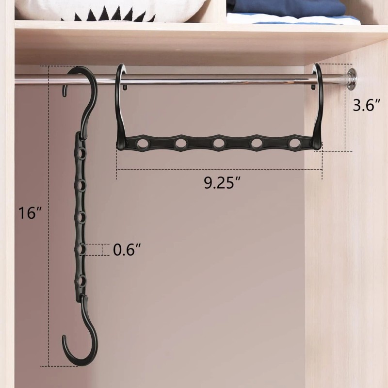 Amkufo Space Saving Clothes Hangers Set Of 6 Magic Hangers