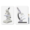 MAYJOY 2PC Microscope Stencil Set, 21x29.7cm Reusable Science-Themed Templates (Lens,