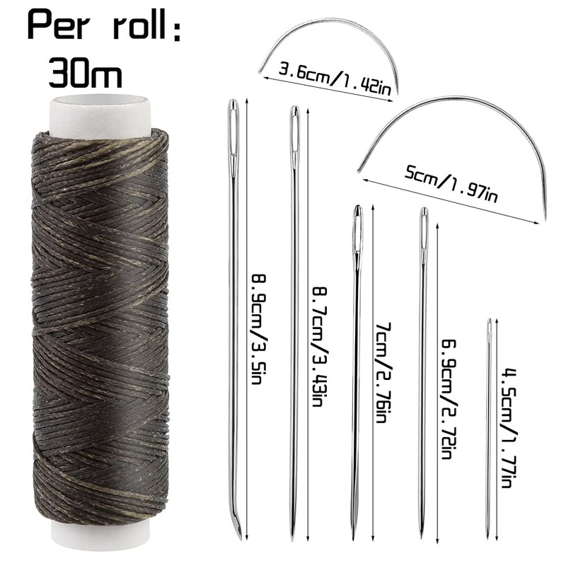 Ftyiwu Waxed Thread, Upholstery Needle and Thread 32 Yards with