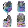 J.CARP 4 Pieces Metal Dazzle Thimble Sewing Finger Protector Adjustable