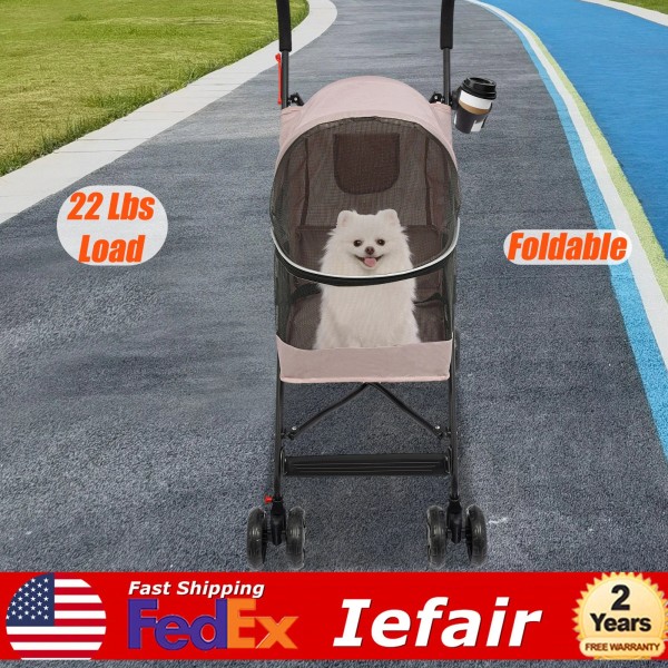 Unbranded Foldable Lightweight Durable Pet Stroller For Small To Medium
