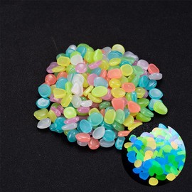 ZHTLTHZ Pack of 400 Luminous Stones Chromatic, Luminous Stones Garden, Fluorescent Stones, Aquarium Decoration, Luminous Stones, Walkways, Children's Room Decorative Stones, Lawn, Garden (0.8-1 cm)