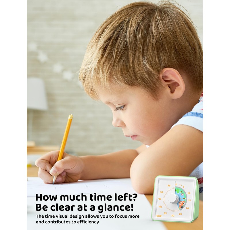 LIORQUE 60 Minute Visual Timer for Kids, Visual Countdown Timer