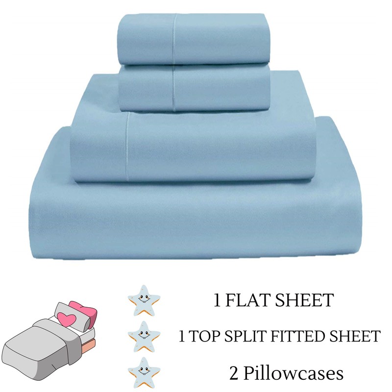 Flex Head King Sheets Sets for Adjustable Beds-Top Split King
