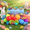 KING DOO 12 Pcs Easter Eggs Prefilled with Toy Cars,