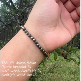 Unbranded 4mm Pyrite Bracelet For Men, Chakra Bracelet For Women, Bracelet For Men