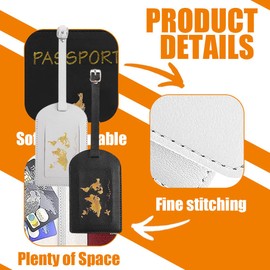 AUEFUDQ 2 Passport Covers and 2 Suitcase Tags Air Travel, Passport Case Passport Organiser, Passport Cover, Passport Holder, for Credit Card, ID Card and Other Travel Documents