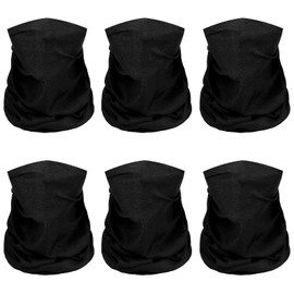 Awumbuk Neckerchief Men & Women Pack of 6 Multifunctional Scarf Unisex Seamless Bandanas Tube Scarf Men's Windproof Neck Warmer Motorcycle Loop Scarf Men for Outdoor Work Cycling Running, Uniform