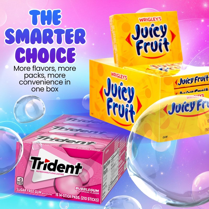 Fruit Flavored Chewing Gum Variety Pack by D.F. LUXURY -