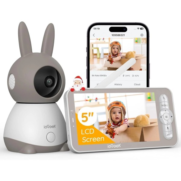 ieGeek 2K WiFi Baby Monitor WiFi Video Baby Camera, Two