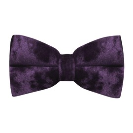 King & Priory Luxury Purple Crushed Velvet Pre-Tied Bow Tie