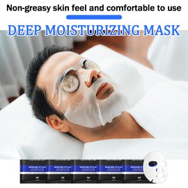 5 Pcs Men's Face Mask,Moisturizing Facial Sheet Masks for Men,Hydrating Face Mask Sheets Set For All Skin Types(X)