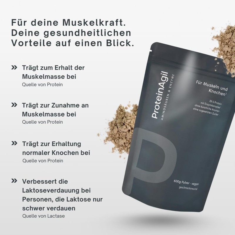 AgilNature ProteinAgil 600 g - Tasteless Pea Protein for Muscles