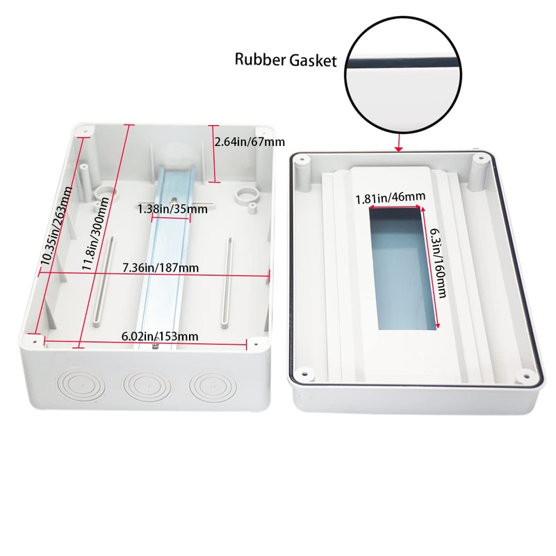Otdorpatio Breaker Box Distribution Protection Box, IP65 Clear Cover Electrical