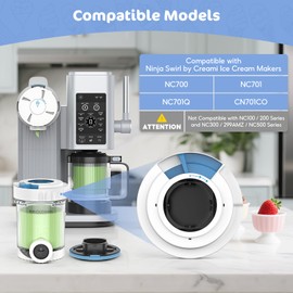 NC701 Replacement Cover Lid, Compatible with NC700 Series Ninja Swirl Ice Cream & Soft Serve Makers-White