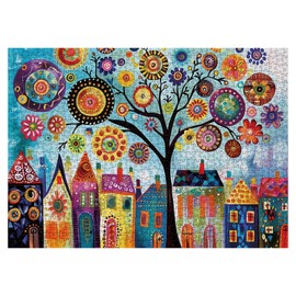Tree of Life Puzzles for Adults 1000 Pieces, Colorful Jigsaw Puzzle, Art Puzzles as Home Decor