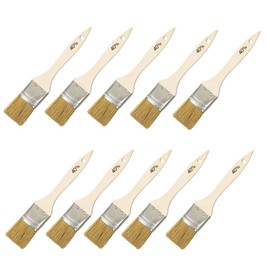 Hake City Brush Gold Roll Rack Brush, Wooden Handle, White Pig Bristle, 1.6 inches (40 mm), Set of 10