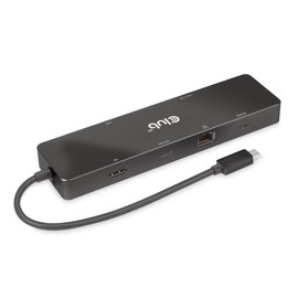 Club 3D USB Gen2 Type C 6-in-1 Hub HDMI/USB C Dual Display 8K30Hz(DSC) / 4K120Hz(DSC) / 2x USB A / RJ45 / USB C 10Gbps / USB C PD3.0 100W (CSV-1584)