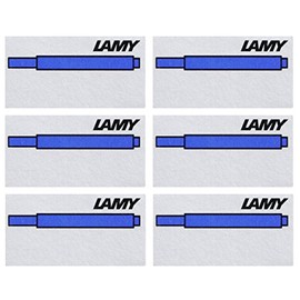 LAMY T10 Set of 6 Erasable Ink Cartridges with Large Ink Supply, Suitable for All Lamy Fountain Pen Models with Cartridges, 1.25 ml Content per Cartridge, 5 Pieces per Pack, Blue Ink Colour