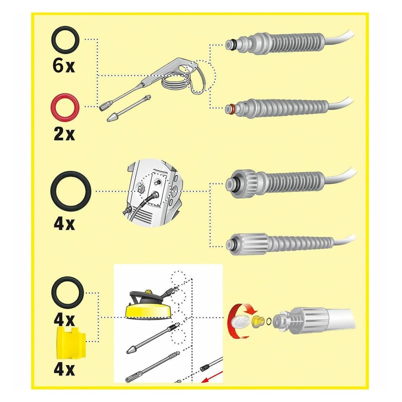 Zalizr 20 Pcs O-Ring Set Compatible with Karcher K2 K3