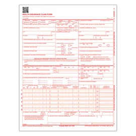 ComplyRight CMS 1500 Healthcare Billing Form - 02/12, Laser, 1000-Count (CMS12LC1)