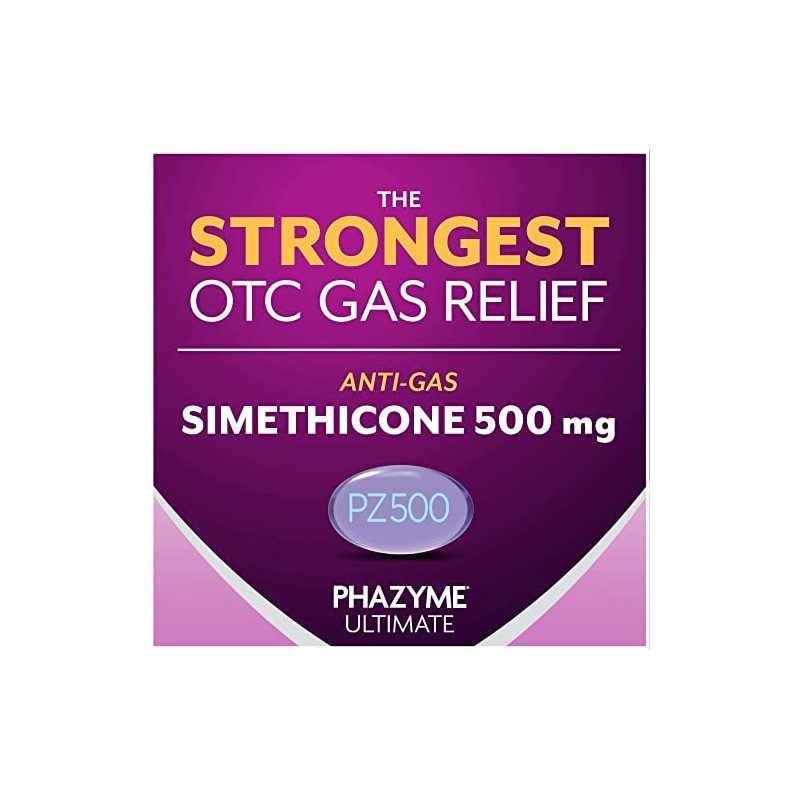 Phazyme Ultimate Gas Bloating Relief Works in Minutes 500 mg