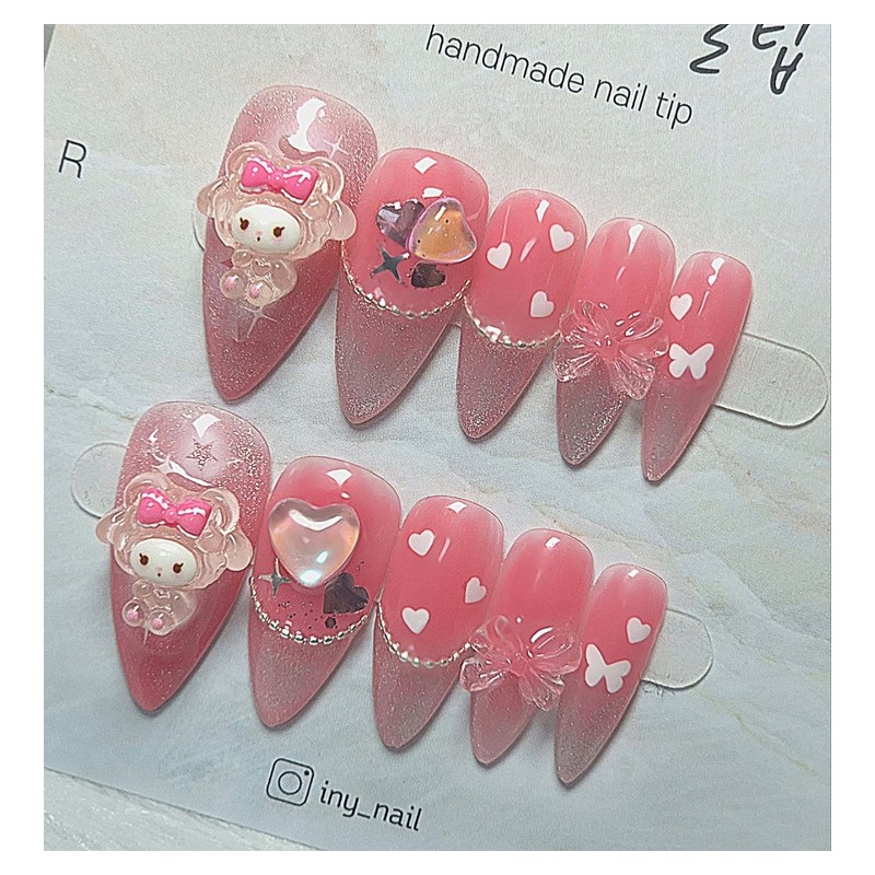 [Commemorating store openingSuper special discount]Pink My Melody handmade nail tips