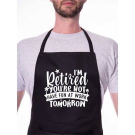 Print4U I'm Retired You're Not Funny Retirement Gift Apron Baking Cooking Pink