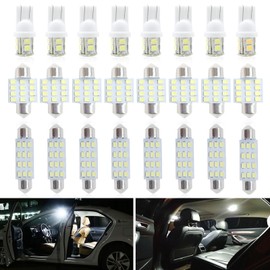 Miytsya 24 Piezas Bombillas de Luces Interiores de Coche Bombillas de Luz de Cúpula LED Kit de Bombillas LED para Coche T10 31 mm 42 mm Bombillas...  