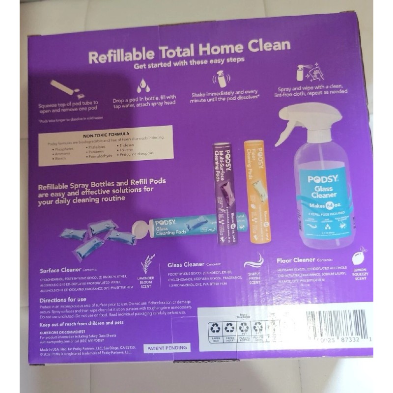 Podsy MULTI SURFACE FLOOR GLASS CLEANER Cleaning Kit Podsy Spray