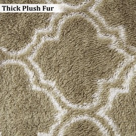 COZYLOOM Area Rug 2x8 Ultra Soft Shag Runner Rug Comfy Plush Rug Runner Moroccan Trellis Shaggy Rug Fluffy Bedside Long Rug Non-Slip Fuzzy Indoor Carpet for Living Room Bedroom Kid's Room Camel