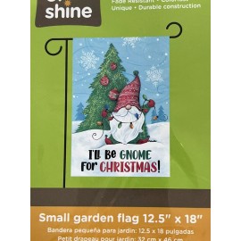 rain or shine "I'LL BE GNOME FOR CHRISTMAS" Small GARDEN FLAG 12.5x18" New