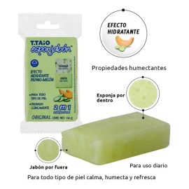 Esponjabón T.Taio pepino y melón hidratante esponja más jabón 2 en 1 120g