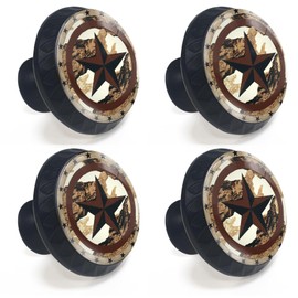 Artinhand 4 Pack Rustic Western Star Cabinet Knobs for Kitchen Bathroom