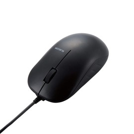 Elecom M-K7UBBK/RS Wired Mouse, OMRON 10 Million Times High Durability Switch, 3 Blue LED, 3 Buttons, EU RoHS Compliant, Black