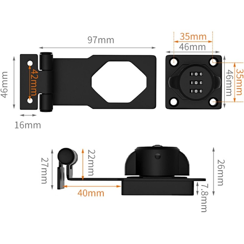 Cabinet Password Locks, Cabinet Door Combination Lock with 6 Screws,