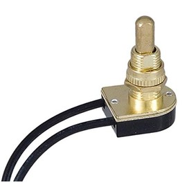 B&P Lamp® On-Off Push Canopy Switch with Brass Plated knob, 5/8"Shank