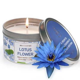 MAGNIFICENT 101 Lotus Flower Aromatherapy Candle for Intuition Enhancement and Mental Clarity, Banishes Negative Energy, Chakra Healing - Natural Soy Wax Tin Candle for Aromatherapy 6oz