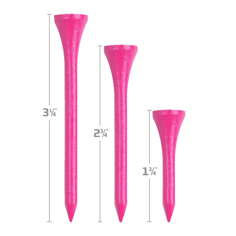 IZZO Golf Wood Golf Tees, 1.75 Inch, Neon Pink (Pack