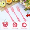100 Pcs Pink Plastic Forks, Pink Plastic Silverware, Heavy Duty