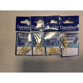 DANIELSON 1/0 BRASS BARREL SWIVEL 4PCKS, 3 PCS EACH