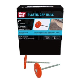 Grip-Rite 2 in. Roofing Vinyl Steel Nail Cap Round 1 lb.