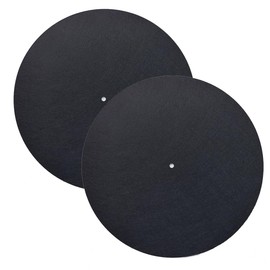 2 Pcs Record Protective Mat Anti-Slip & Anti-Static Player Pad Felt Turntable Platter for Improve Sound Accessories (black)