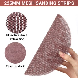 Sruhrak 225mm Net Sandpaper, 25 PCS Mesh Sanding Discs 150 Grit Hook and Loop Sanding Pads for Drywall Sander Efficient Dust Removal Random Orbital Sander Polishing