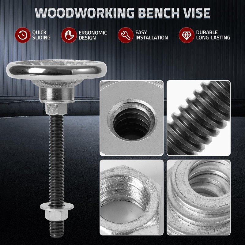 Mnoxo Vise Hardware Kit with Acme Threaded Rod System Precise